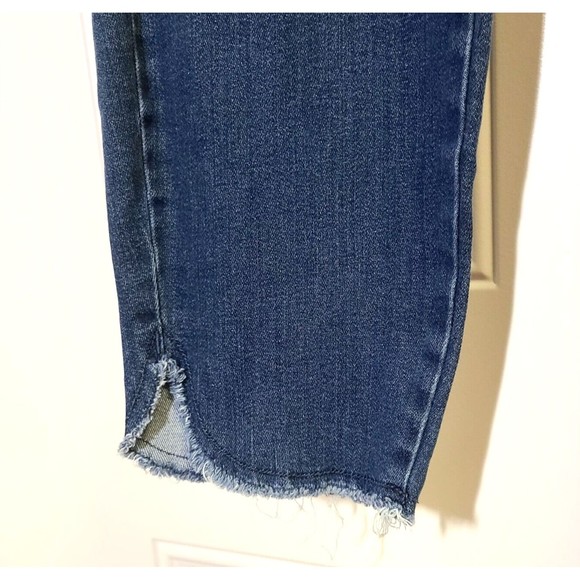 J Jill Jeans Authentic Fit Size 18 Med Wash Denim Slim Ankle Frayed Curved Hem - Picture 4 of 12